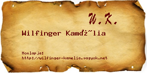 Wilfinger Kamélia névjegykártya